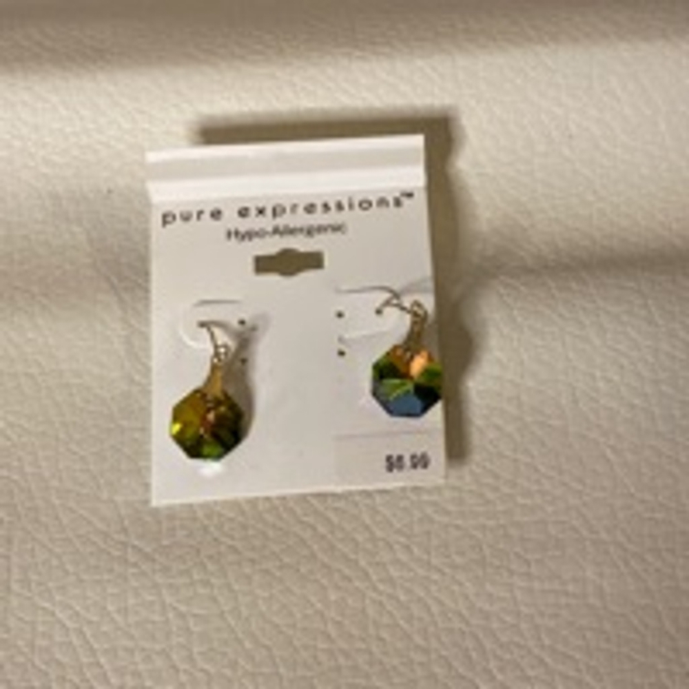 Pure Expressions Green Purple Women's Earrings